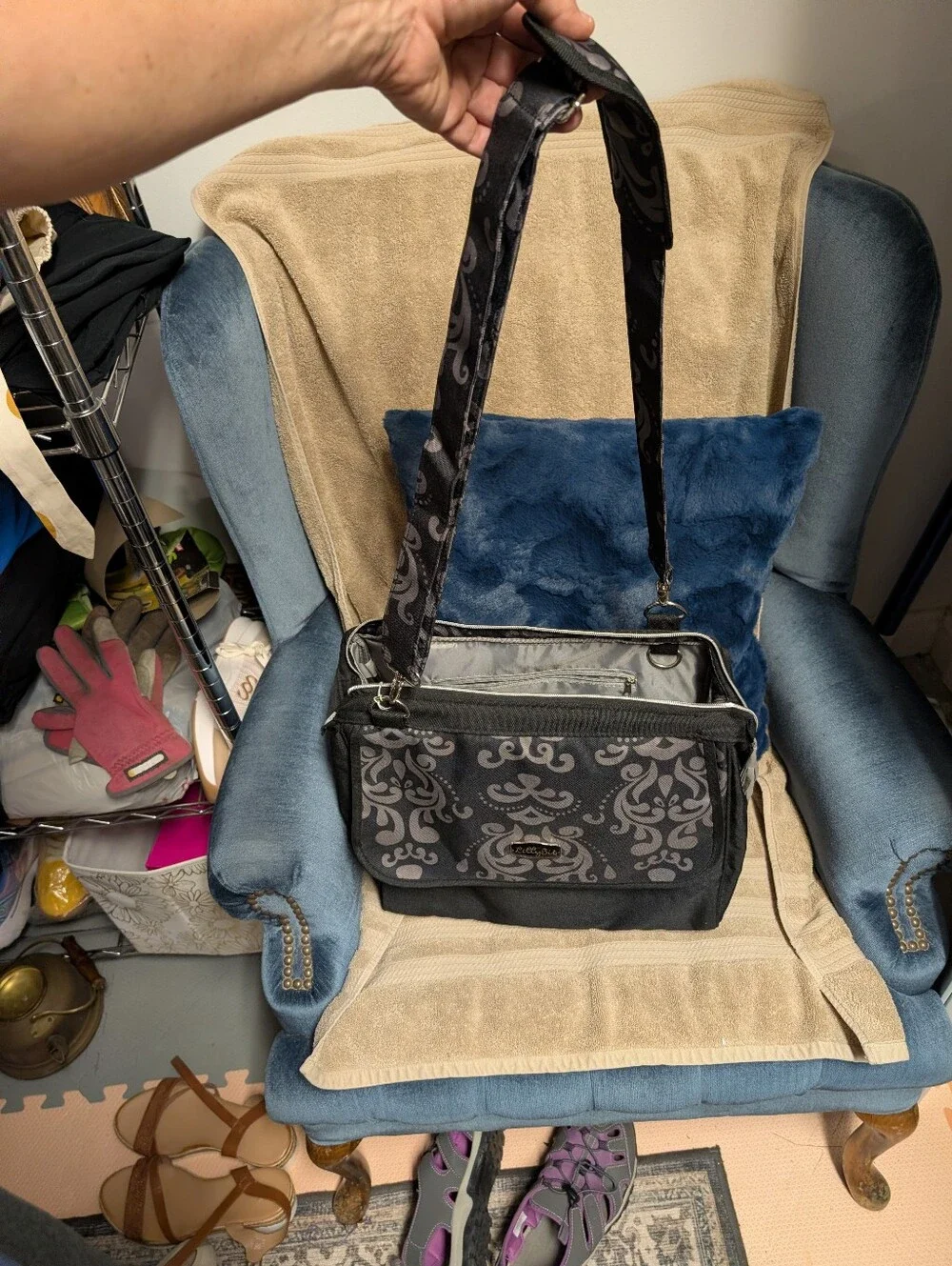 Demdaco Lilly Bit Diaper Bag Like New Damask